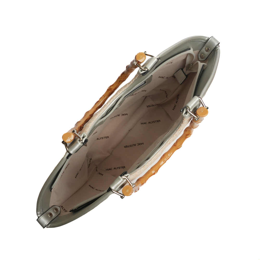 Sac cabas BAHAMAS en matière synthétique ARGENT de haut