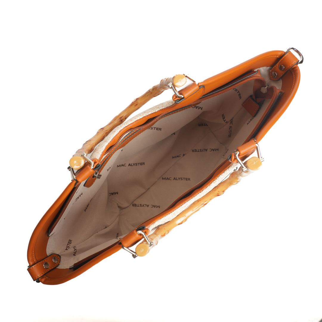 Sac cabas BAHAMAS en matière synthétique COGNAC de haut