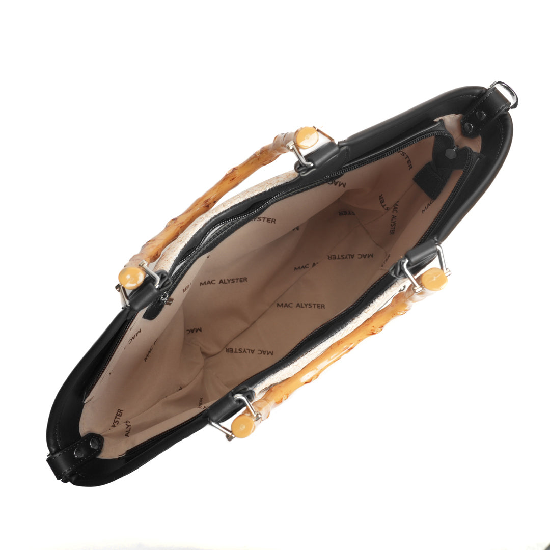 Sac cabas BAHAMAS en matière synthétique NOIR de haut