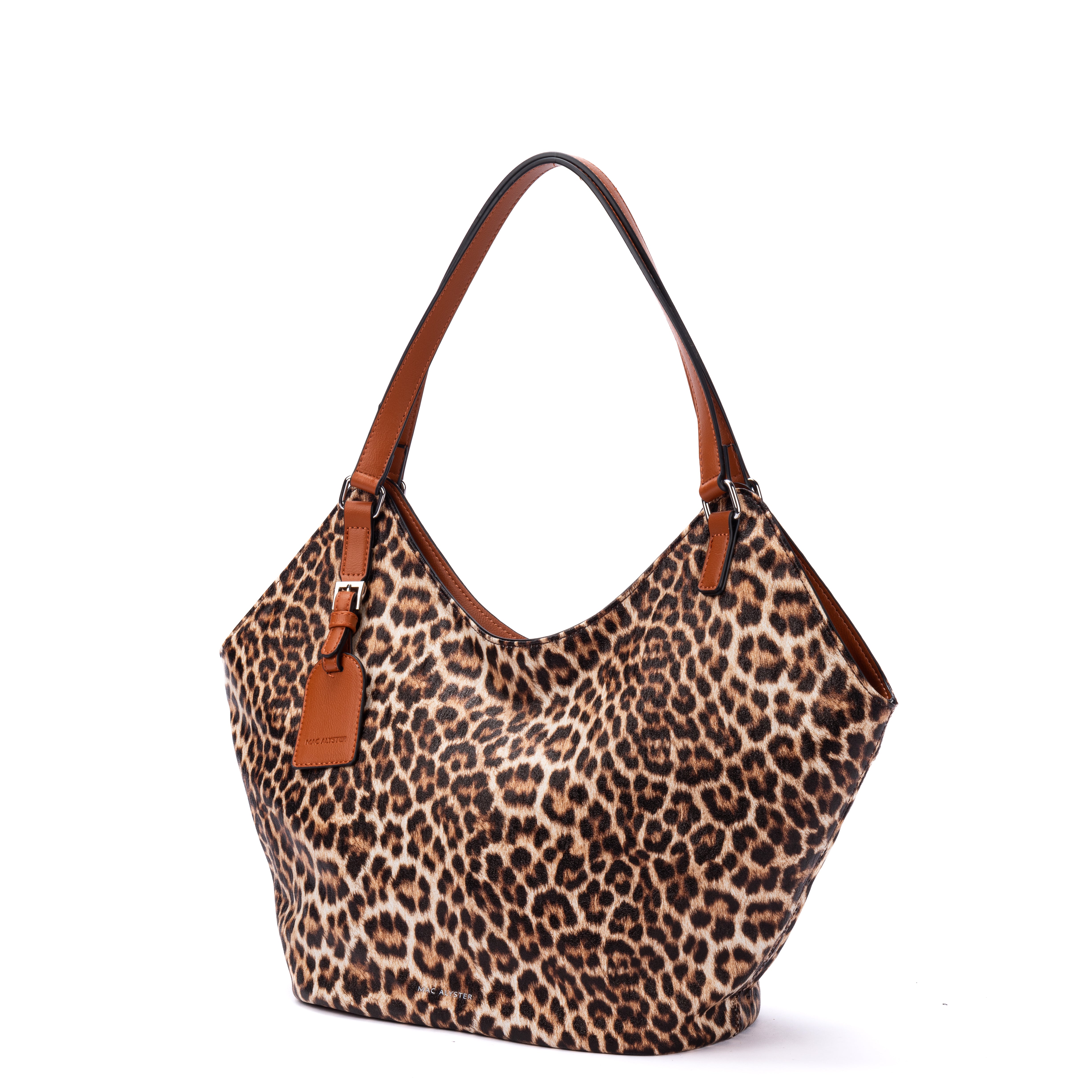Capsule LEOPARD en matière synthétique COGNAC de trois-quarts