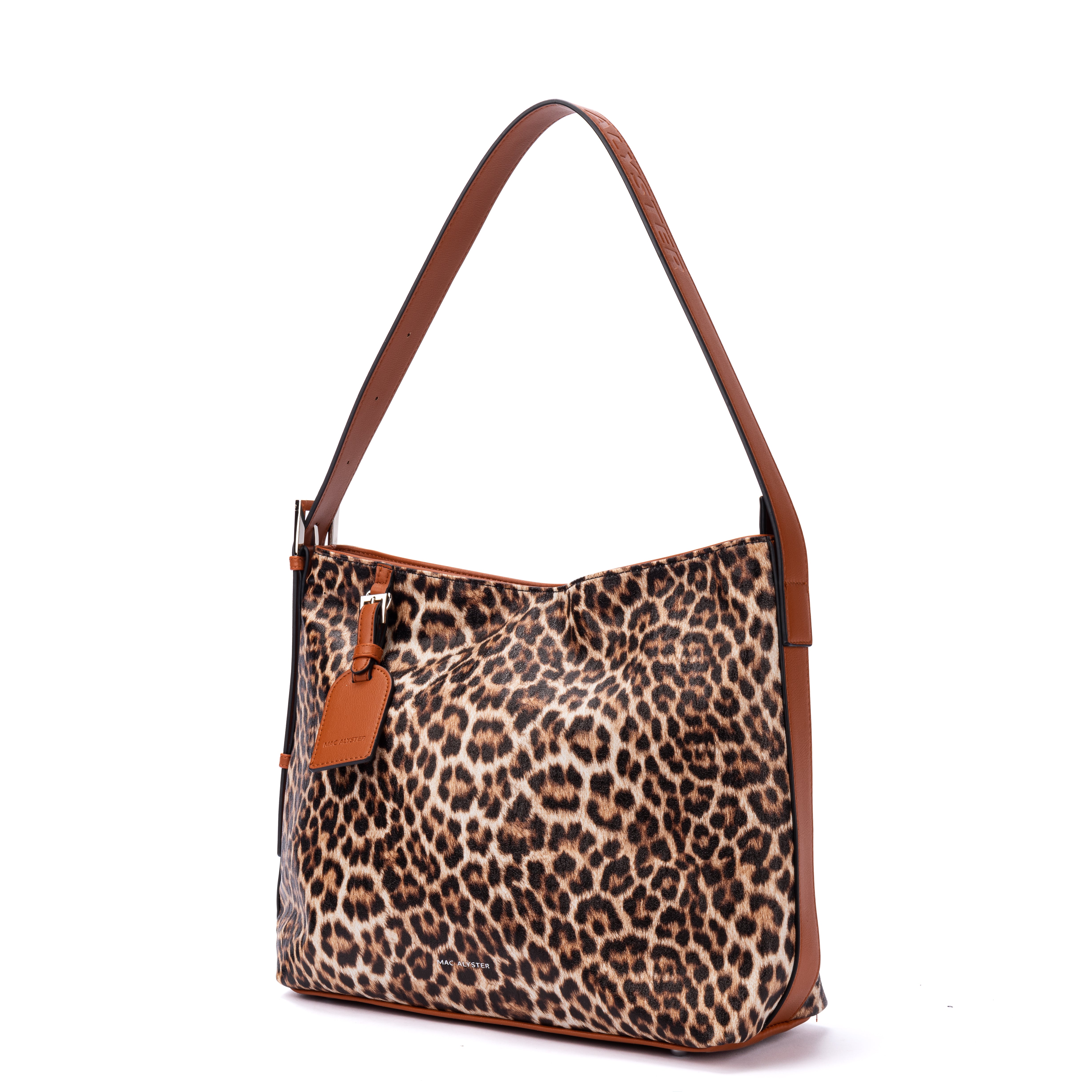 Capsule LEOPARD en matière synthétique COGNAC de trois-quarts