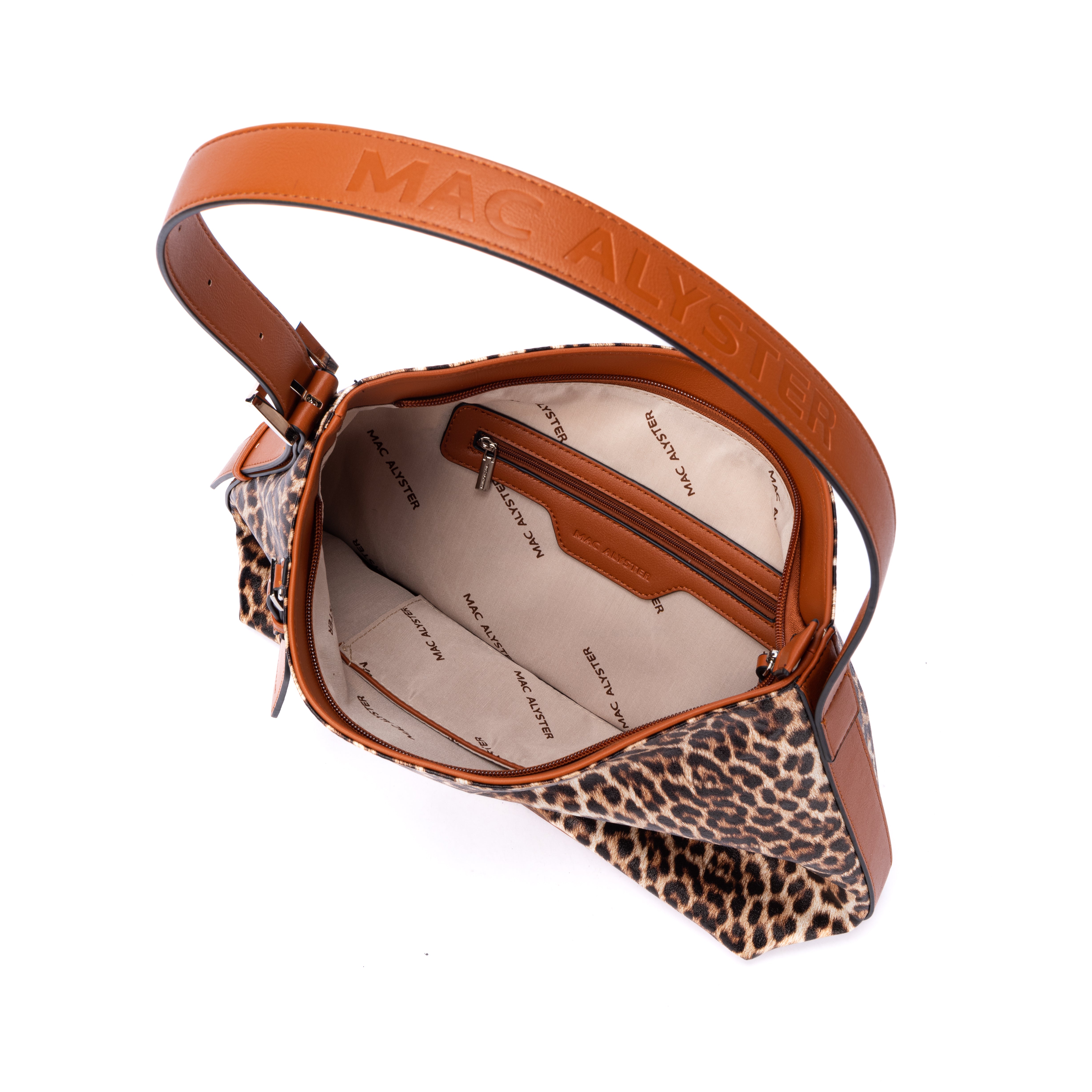 Capsule LEOPARD en matière synthétique COGNAC de haut