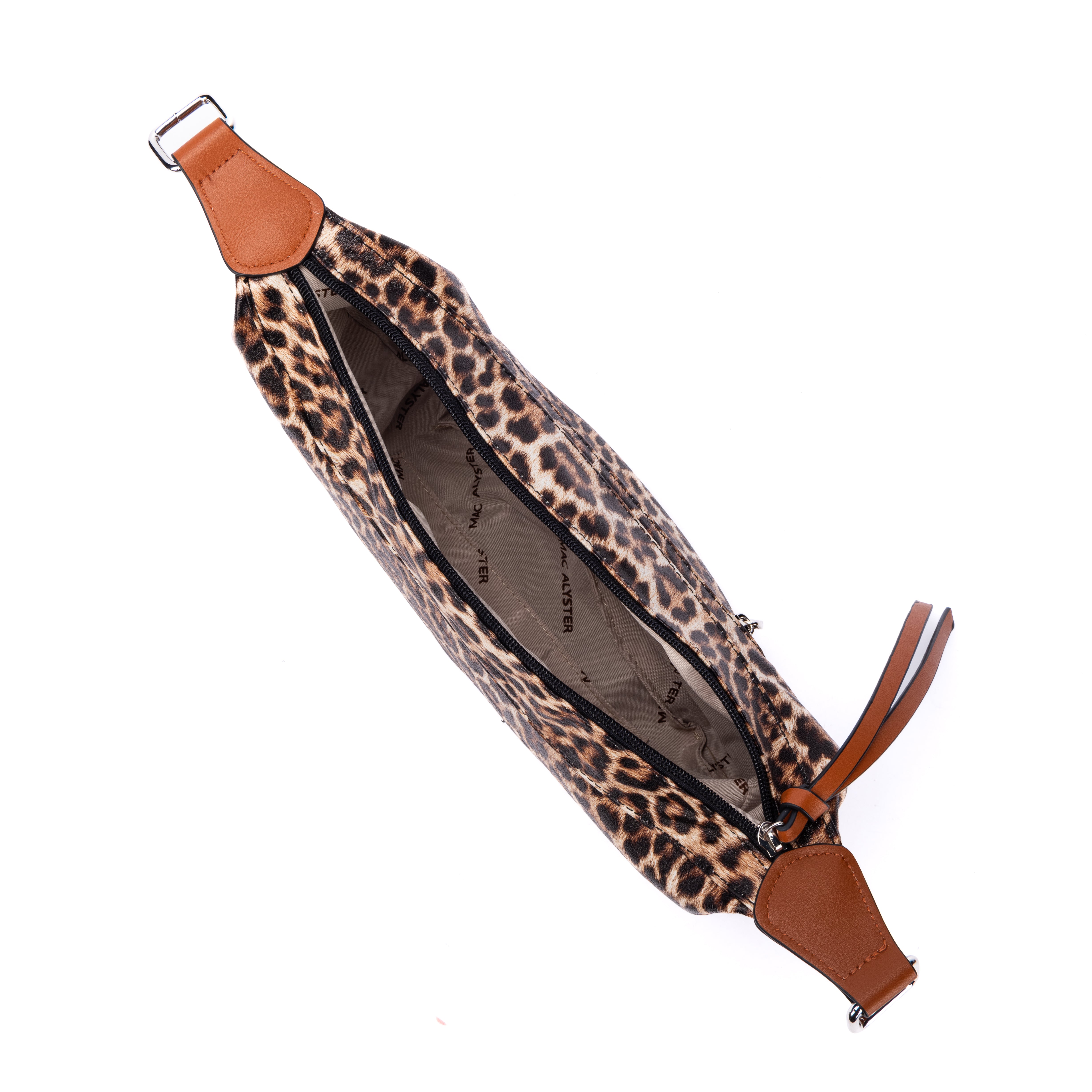 Capsule LEOPARD en matière synthétique COGNAC de haut