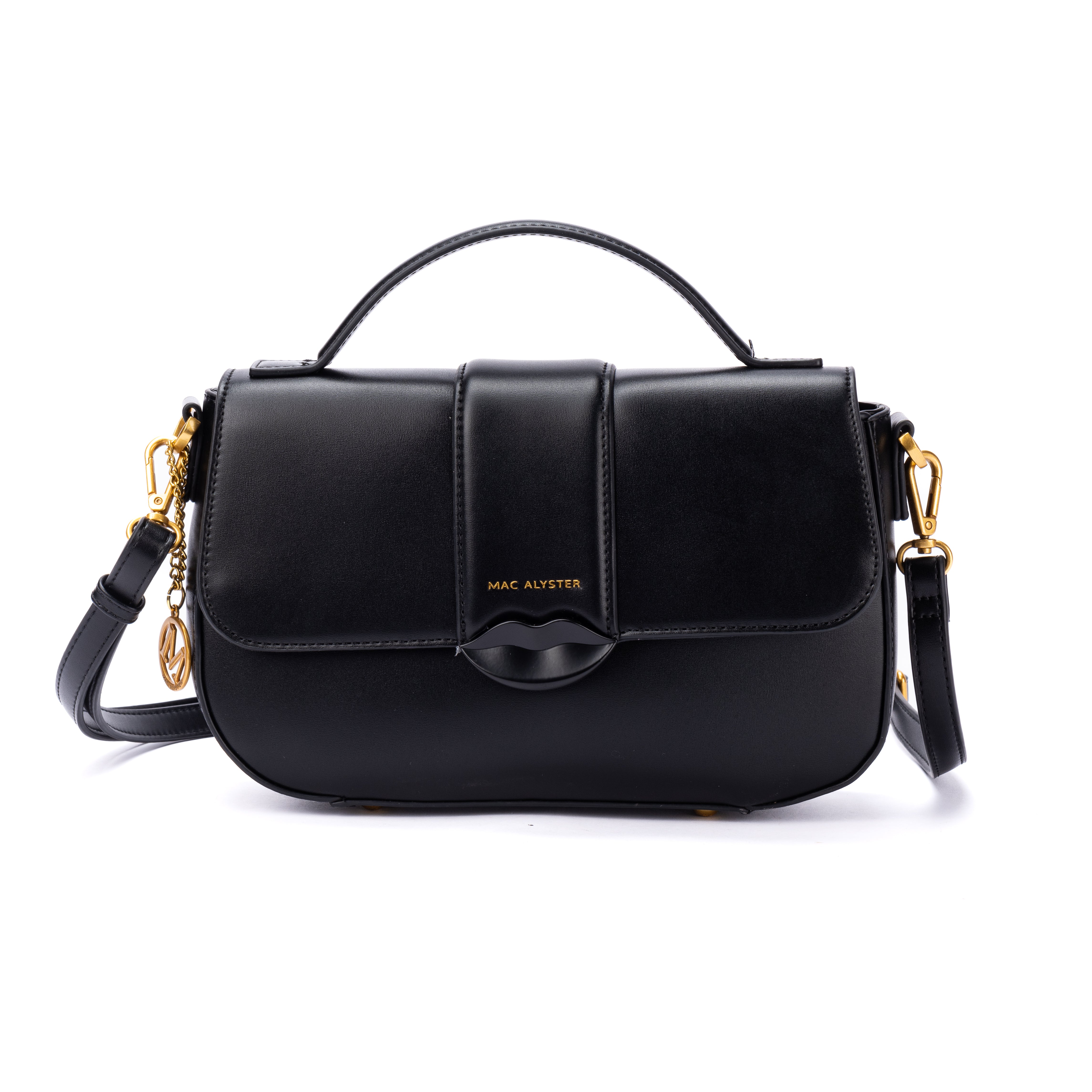 Sac à rabat KISS ME en matière synthétique NOIR de face