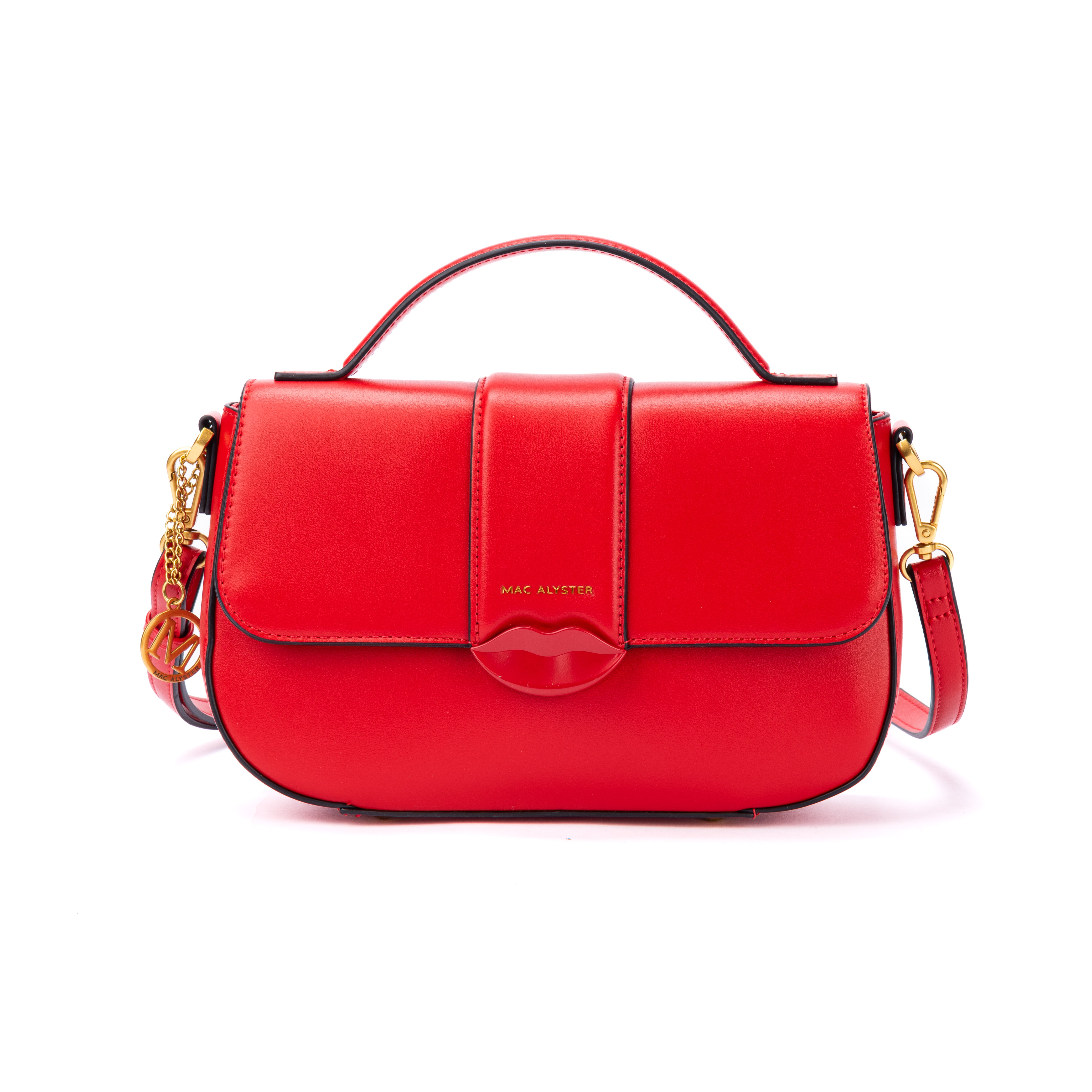 Sac à rabat KISS ME en matière synthétique ROUGE de face