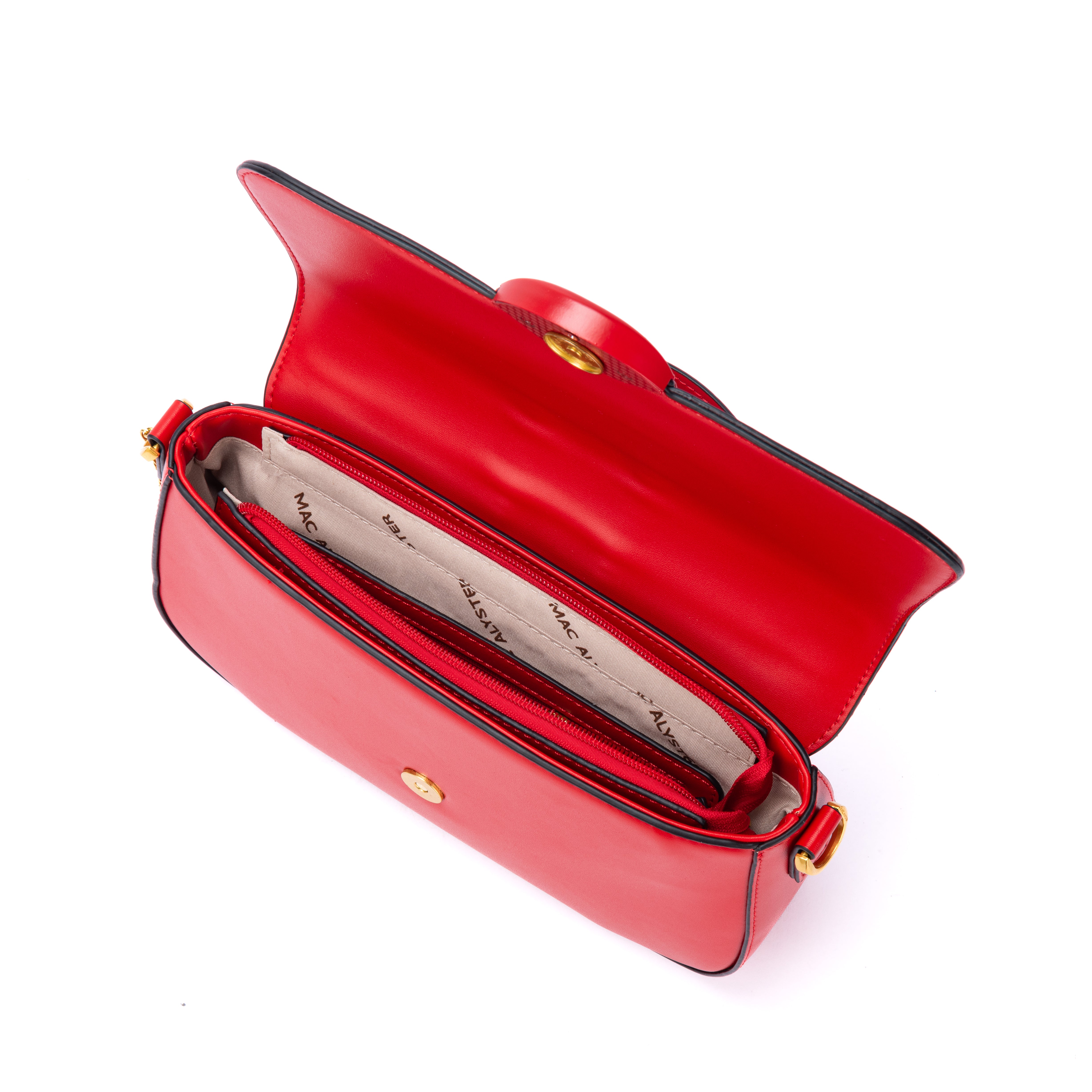 Sac à rabat KISS ME en matière synthétique ROUGE de haut