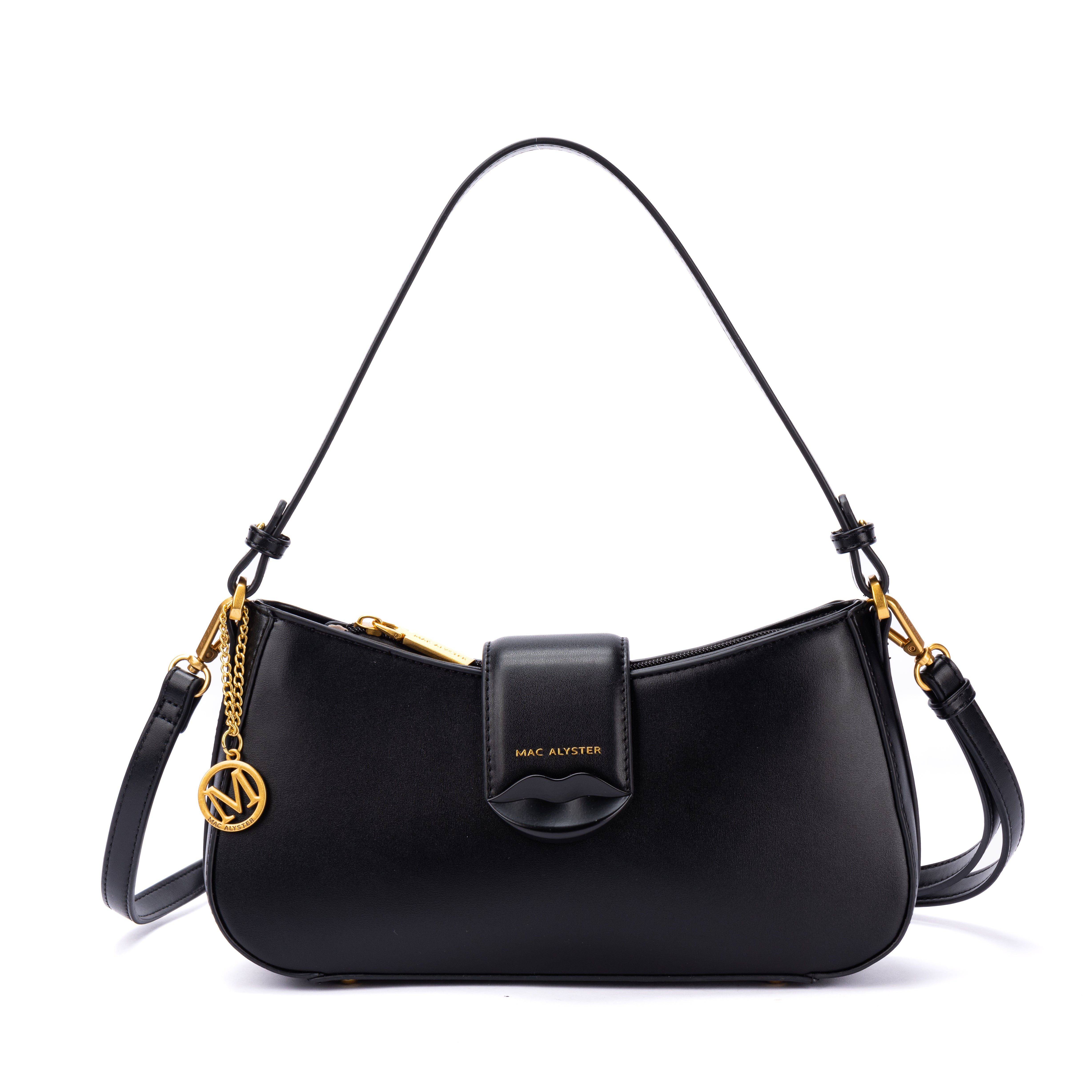 Sac baguette KISS ME en matière synthétique NOIR de face