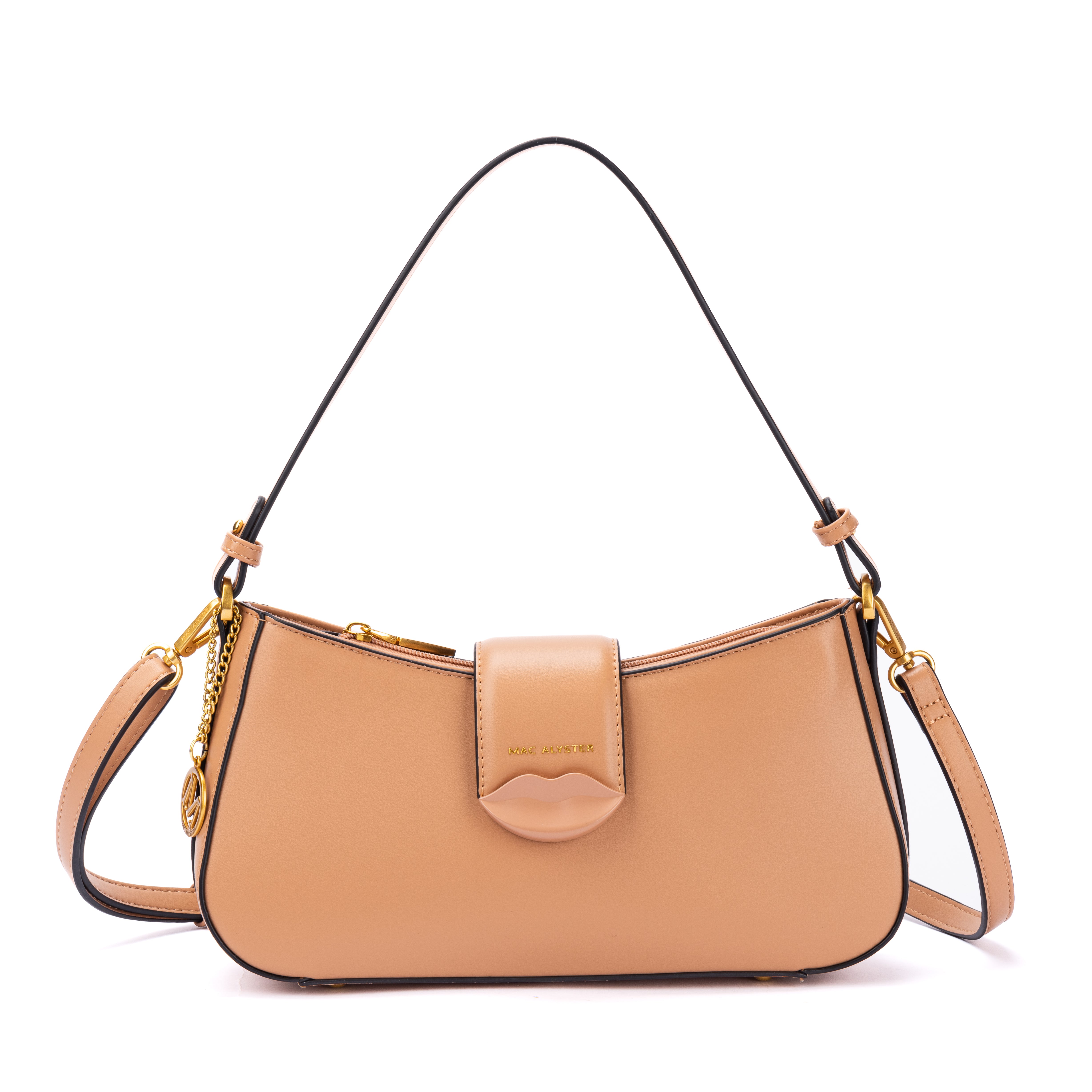 Sac baguette KISS ME en matière synthétique SABLE de face