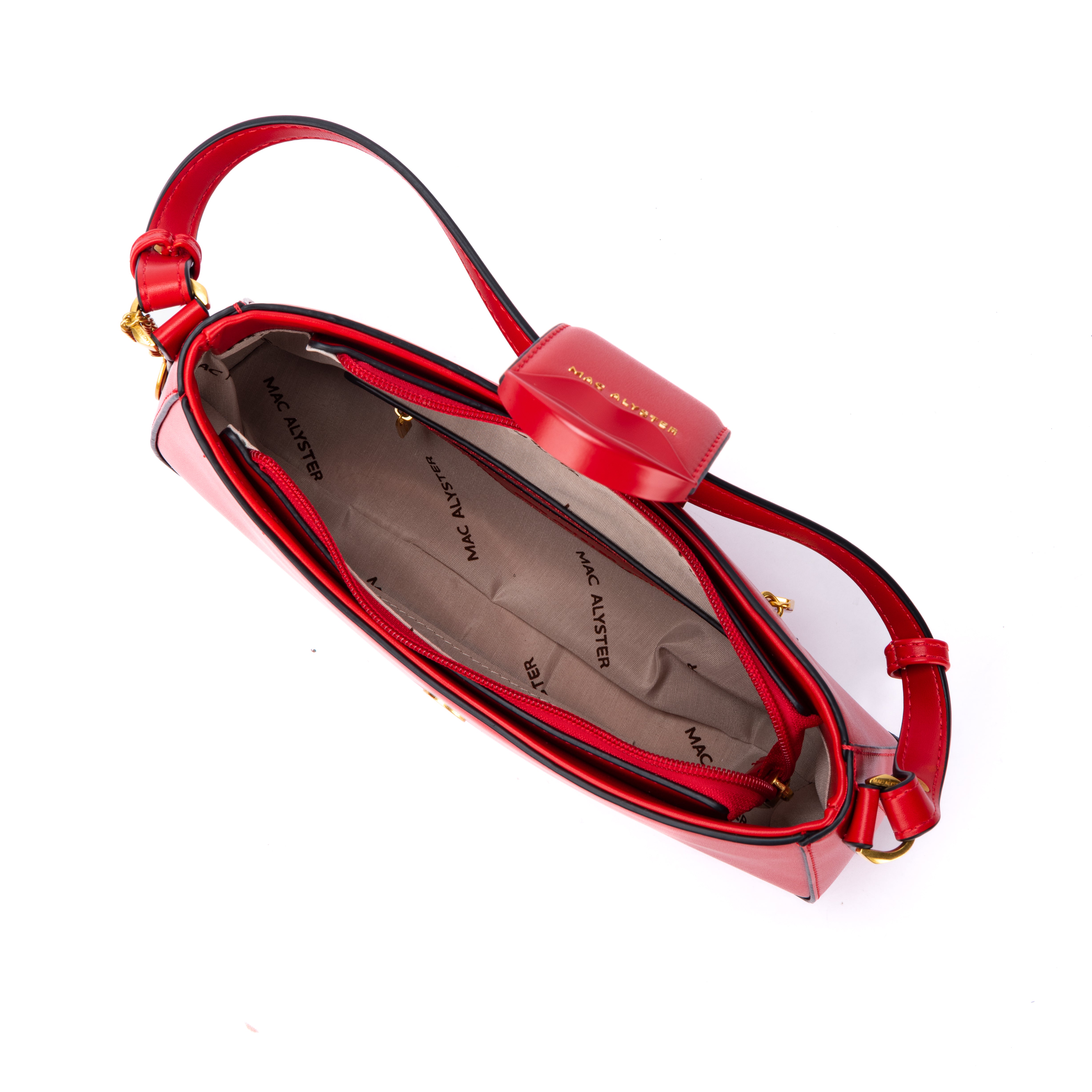 Sac baguette KISS ME en matière synthétique ROUGE de haut