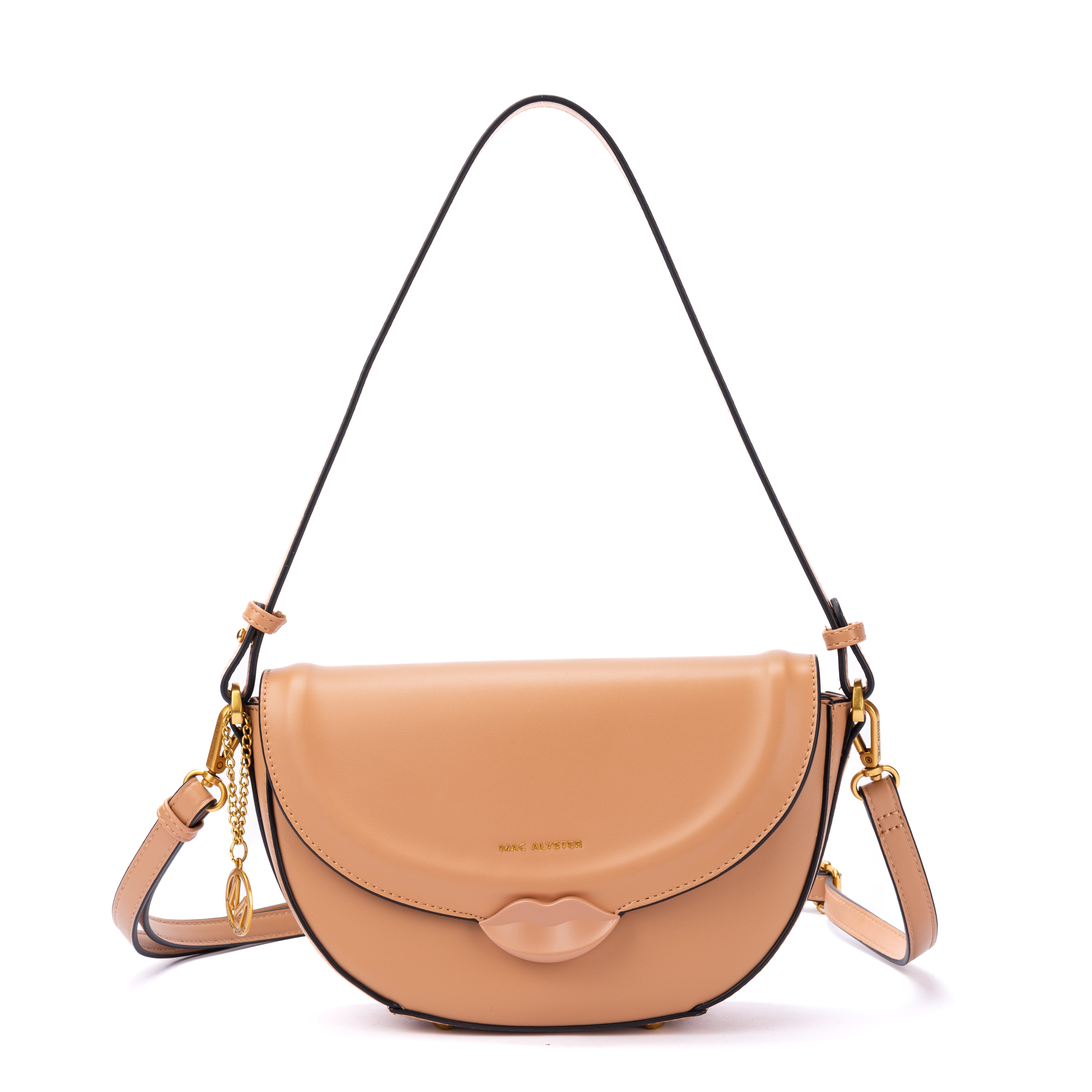 Petit sac à rabat KISS ME en matière synthétique SABLE de face