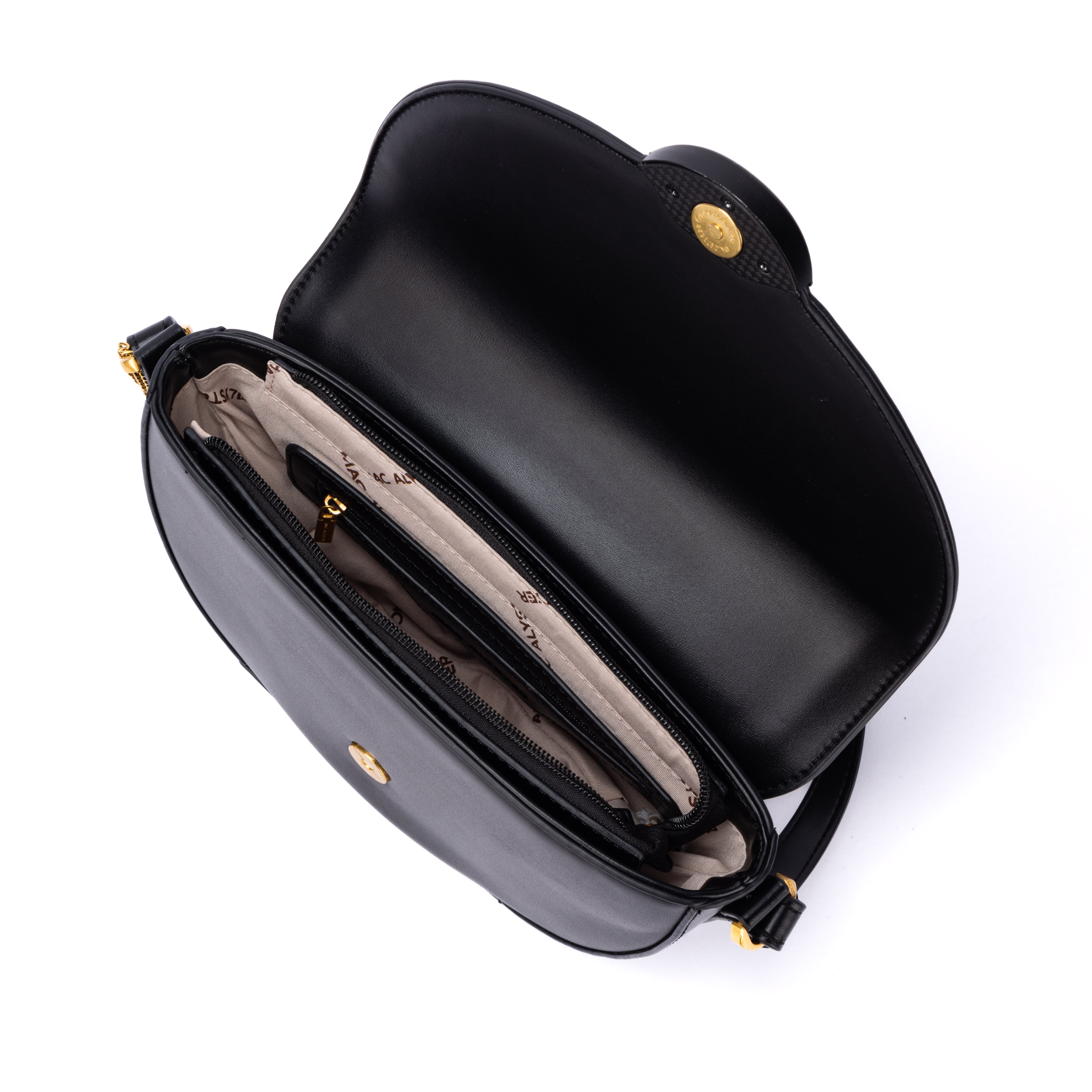 Petit sac à rabat KISS ME en matière synthétique NOIR de haut