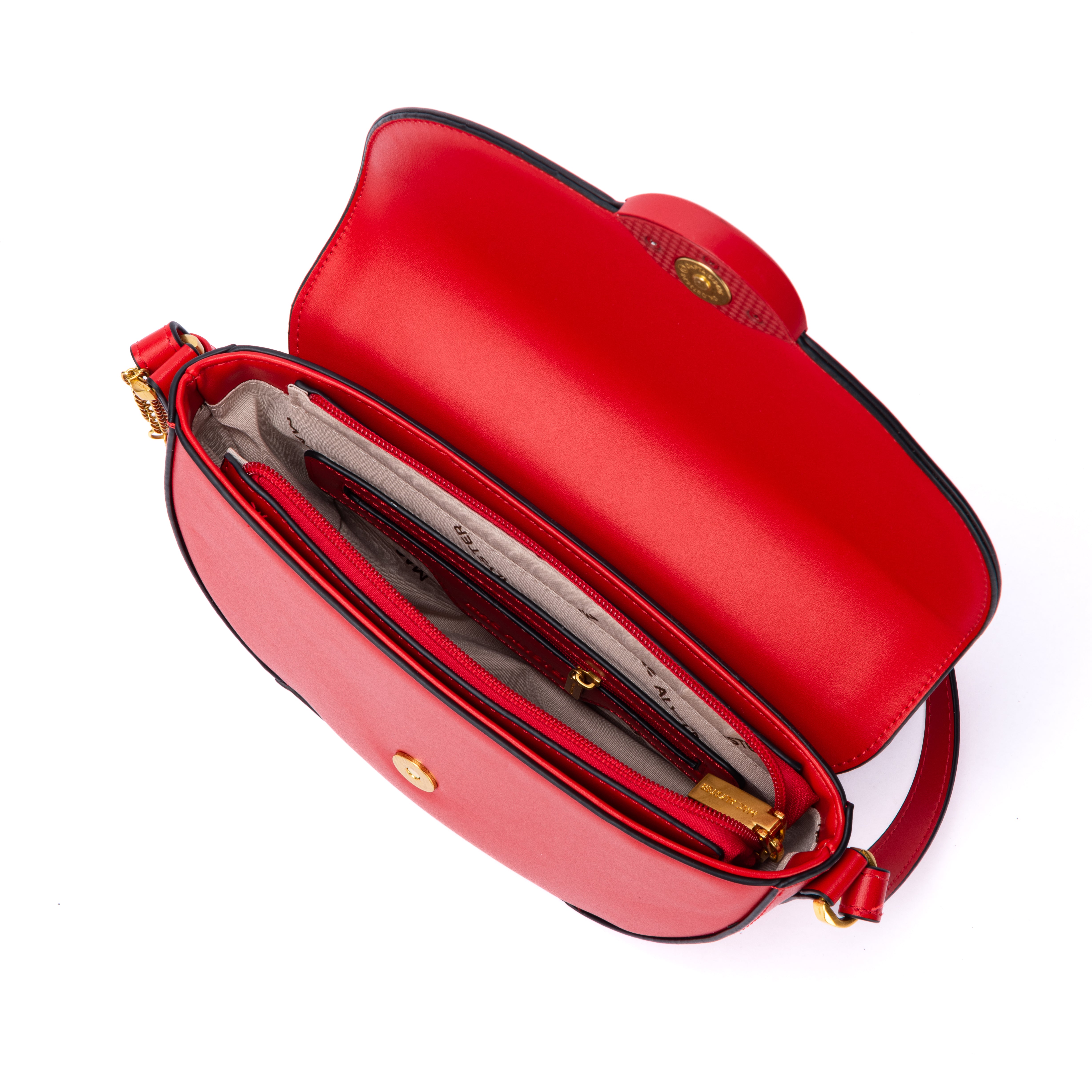 Petit sac à rabat KISS ME en matière synthétique ROUGE de haut