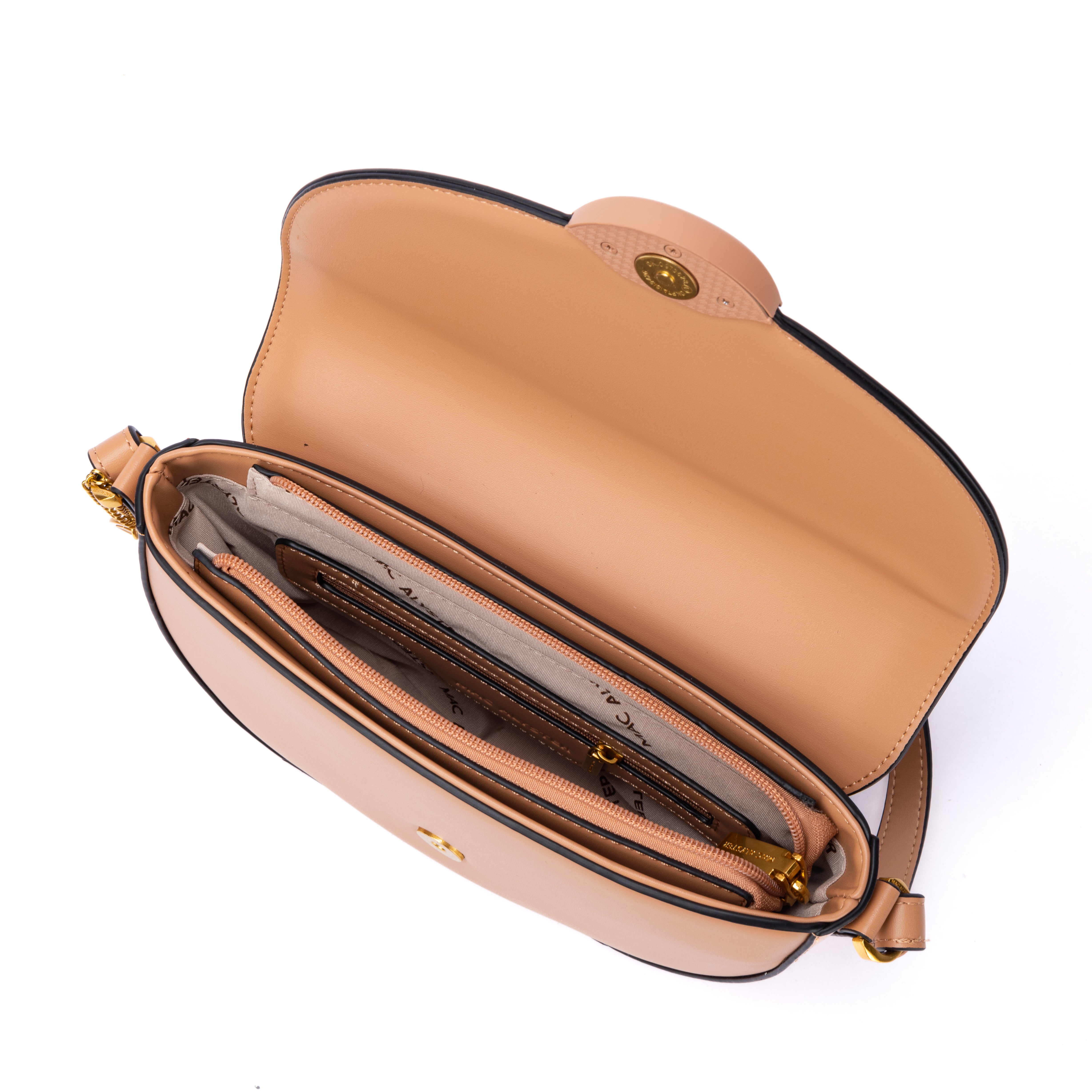 Petit sac à rabat KISS ME en matière synthétique SABLE de haut