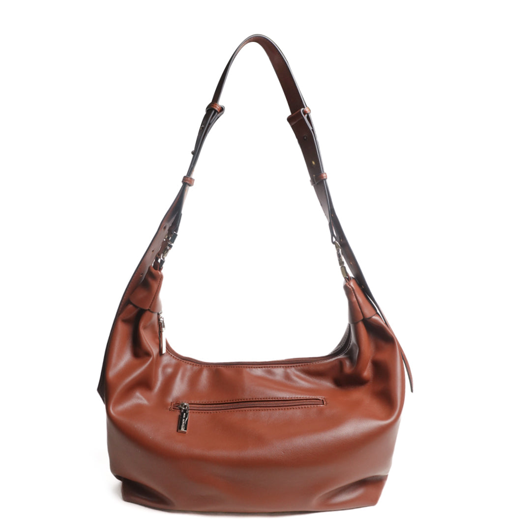 Sac fourre-tout MOON en cuir synthétique ARGENT de dos
