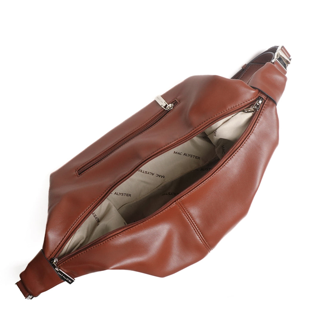 Sac fourre-tout MOON en cuir synthétique ARGENT de haut