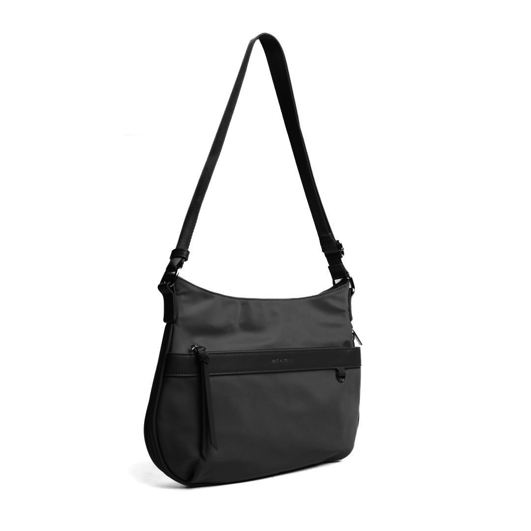 Grand sac trotteur STUDIO BASIC en cuir synthétique NOIR de trois-quarts
