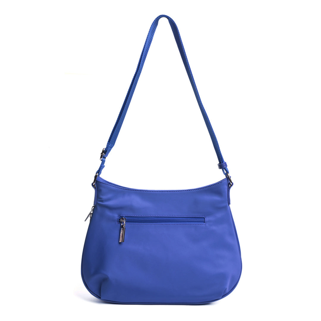 Grand sac trotteur STUDIO BASIC en cuir synthétique BLEU de dos
