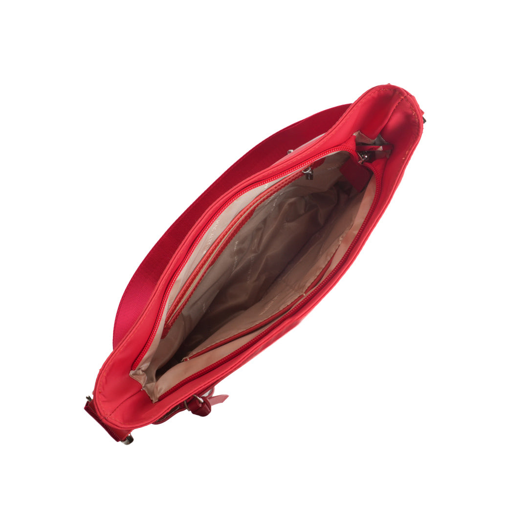 Grand sac trotteur STUDIO BASIC en cuir synthétique ROUGE de haut