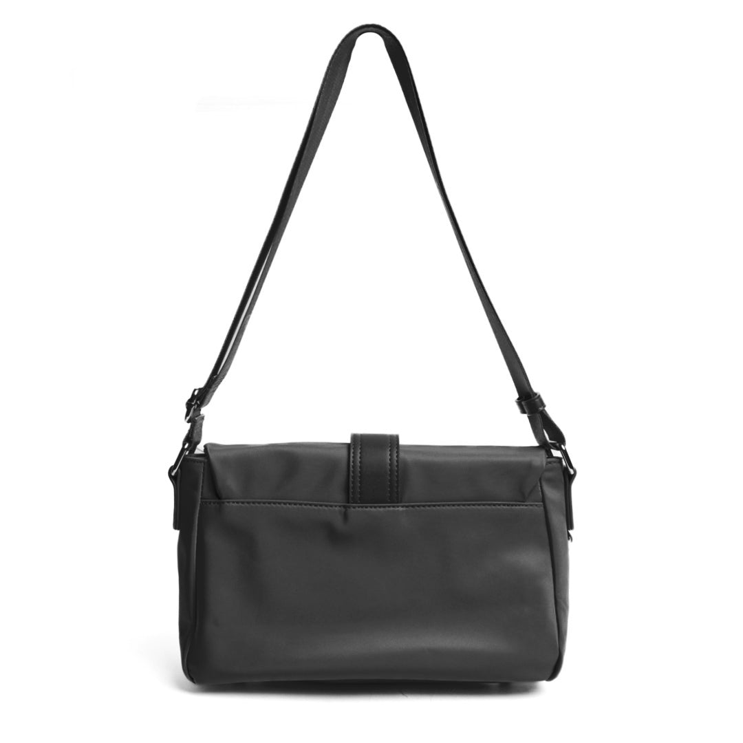 Sac à rabat STUDIO CITY en cuir synthétique NOIR de dos