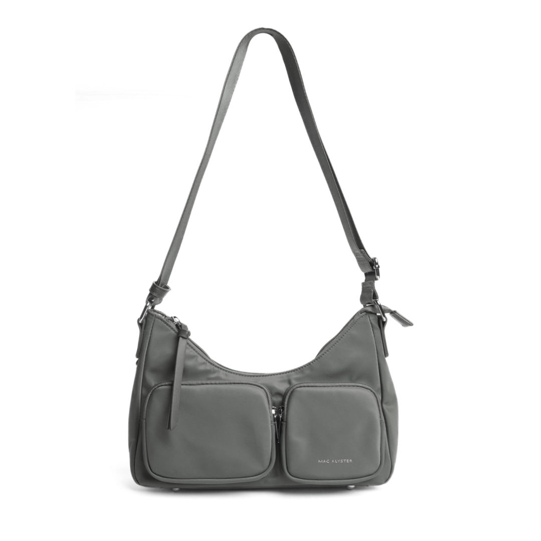 Sac trotteur STUDIO CITY en cuir synthétique GRIS de face
