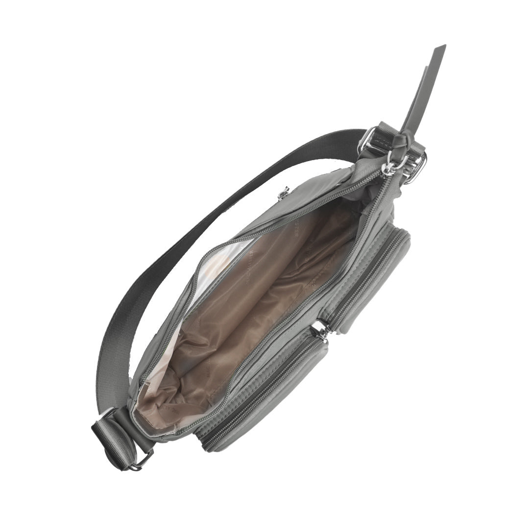 Sac trotteur STUDIO CITY en cuir synthétique GRIS de haut