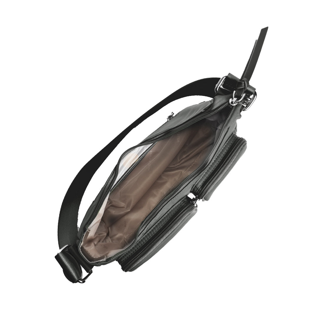 Sac trotteur STUDIO CITY en cuir synthétique NOIR de haut