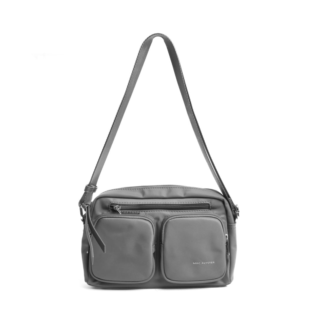 Camera bag STUDIO CITY en cuir synthétique GRIS de face