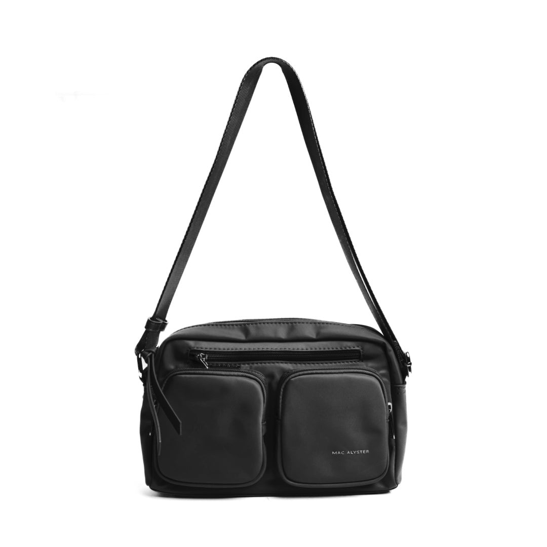 Camera bag STUDIO CITY en cuir synthétique NOIR de face