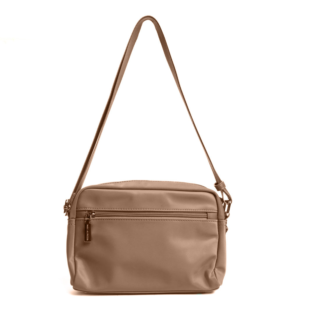Camera bag STUDIO CITY en cuir synthétique CAMEL de dos