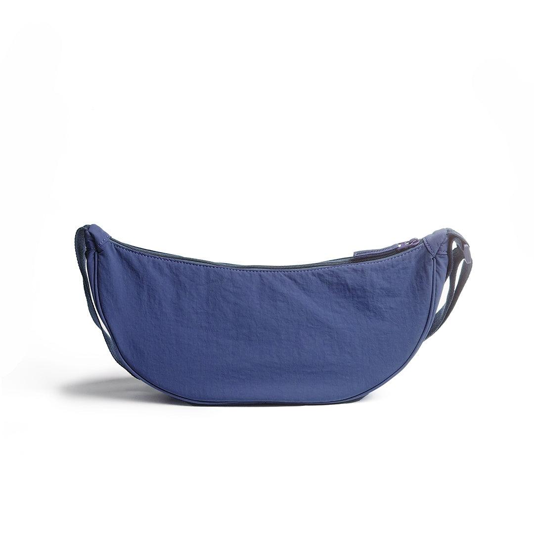 Sac demi-lune PLUME en matière synthétique BLEU de dos
