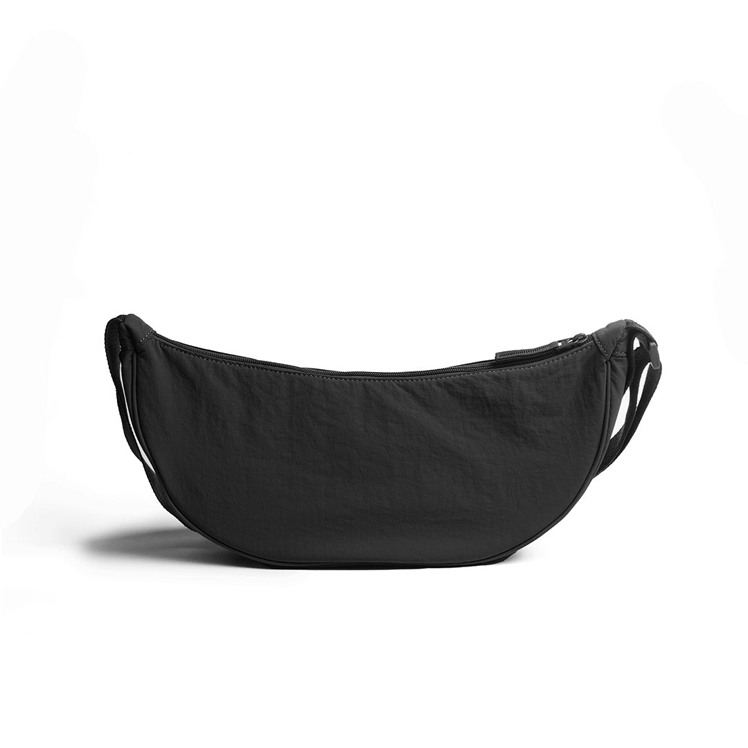 Sac demi-lune PLUME en matière synthétique NOIR de dos
