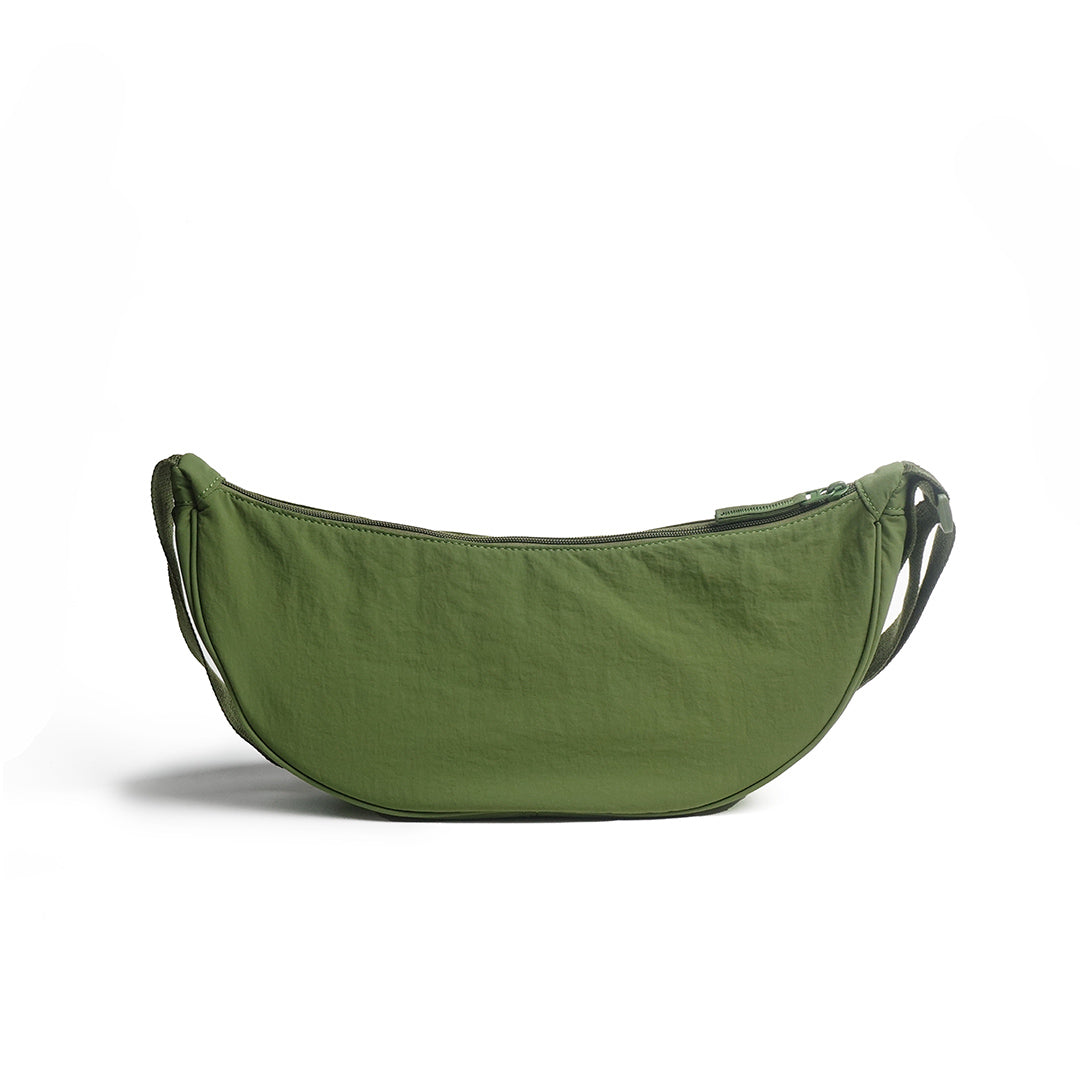 Sac demi-lune PLUME en matière synthétique VERT de dos