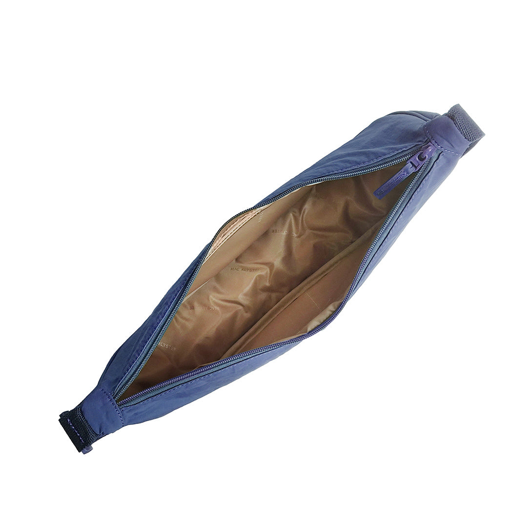 Sac demi-lune PLUME en matière synthétique BLEU de haut