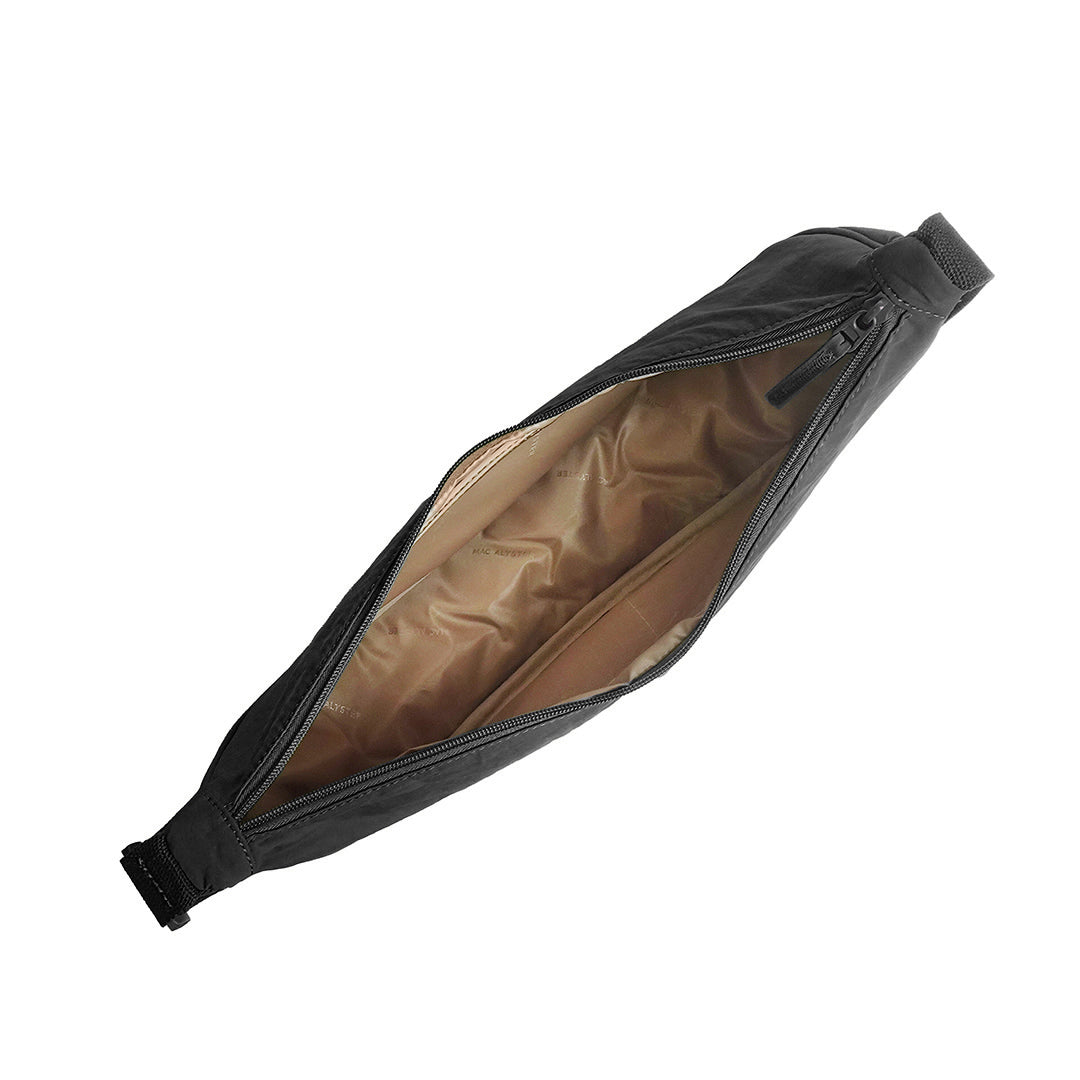 Sac demi-lune PLUME en matière synthétique NOIR de haut