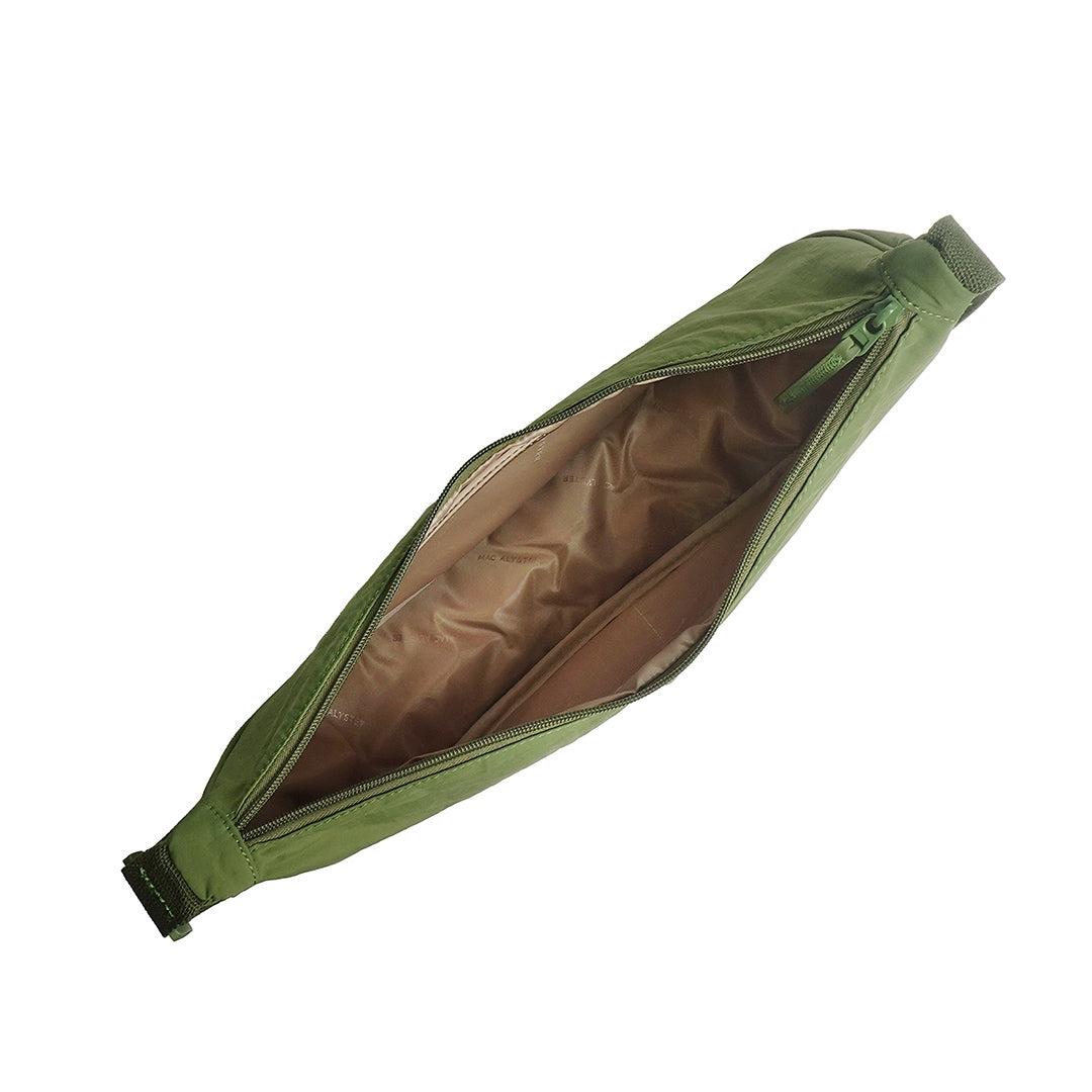 Sac demi-lune PLUME en matière synthétique VERT de haut