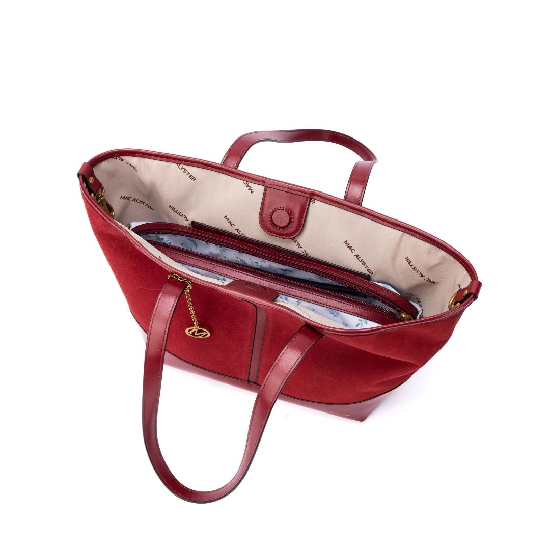 Sac shopping - REBECCA burgundy de haut