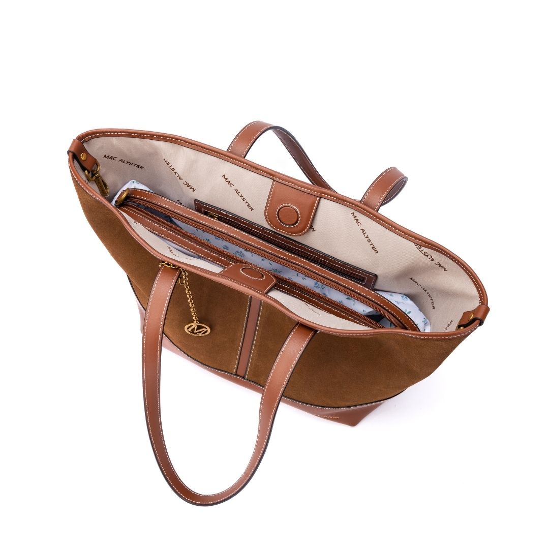 Sac shopping - REBECCA cognac de haut
