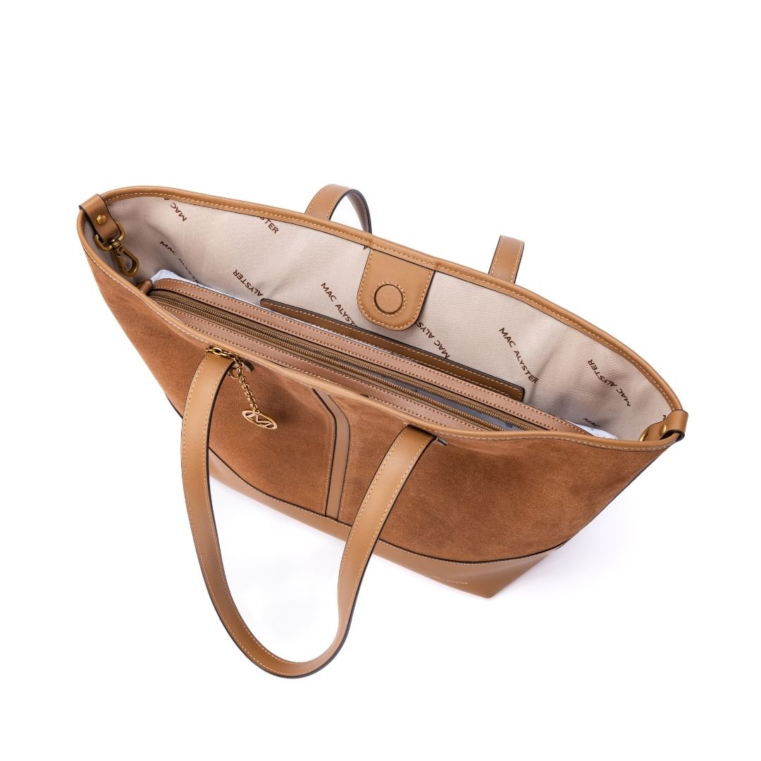 Sac shopping - REBECCA marron de haut