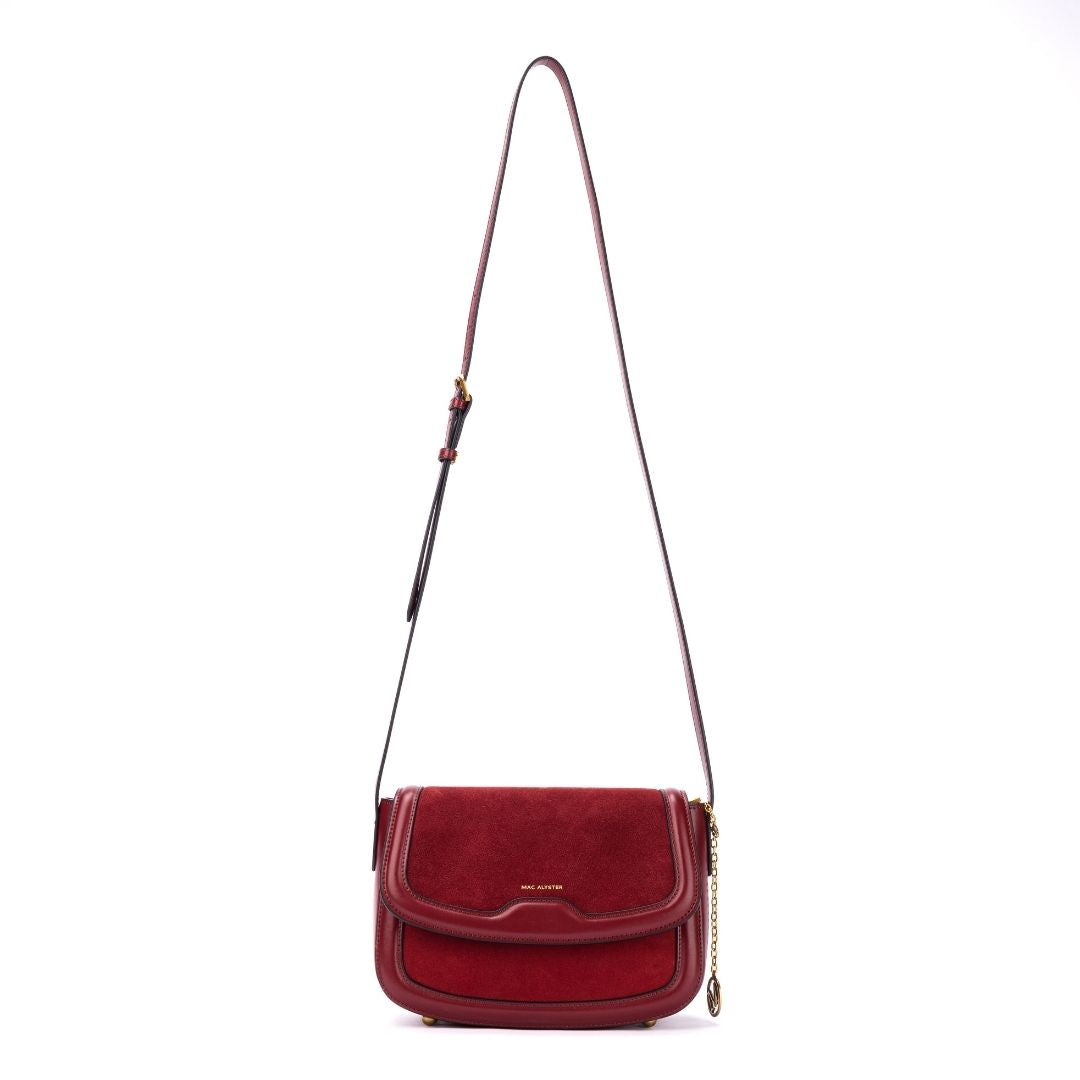Sac à rabat - REBECCA burgundy de face