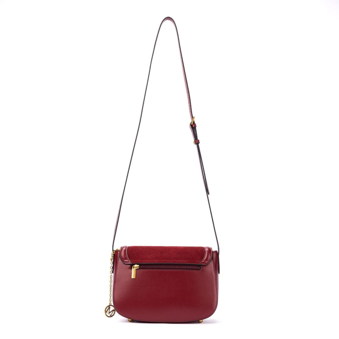 Sac à rabat - REBECCA burgundy de dos