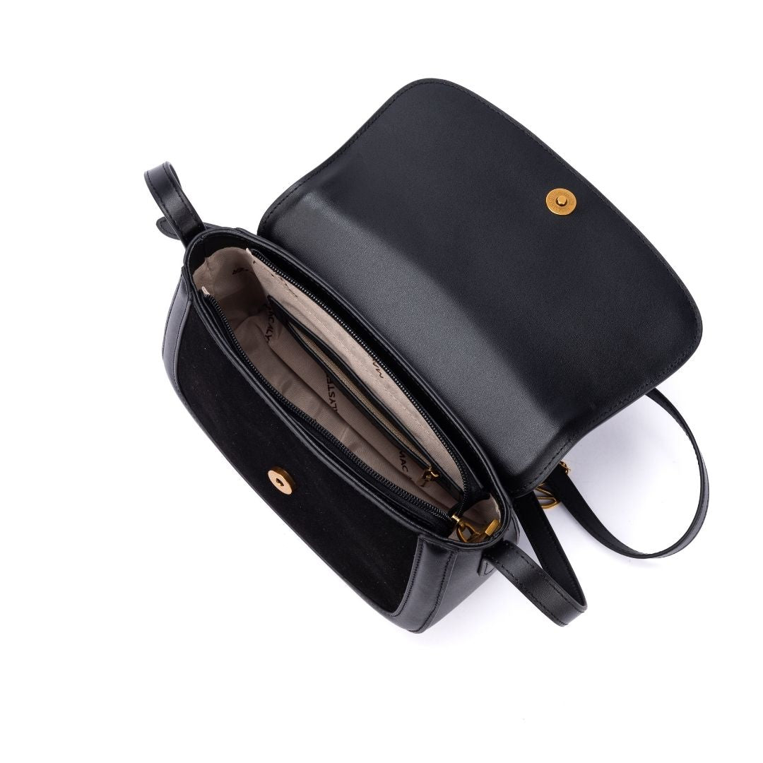 Sac à rabat - REBECCA noir de haut