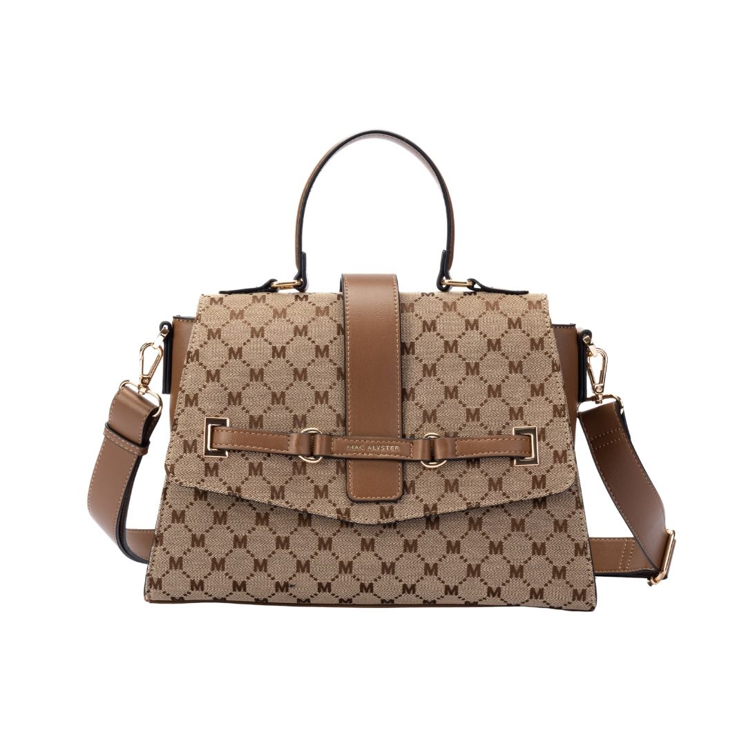 Sac à rabat - CLEMENCE taupe de face