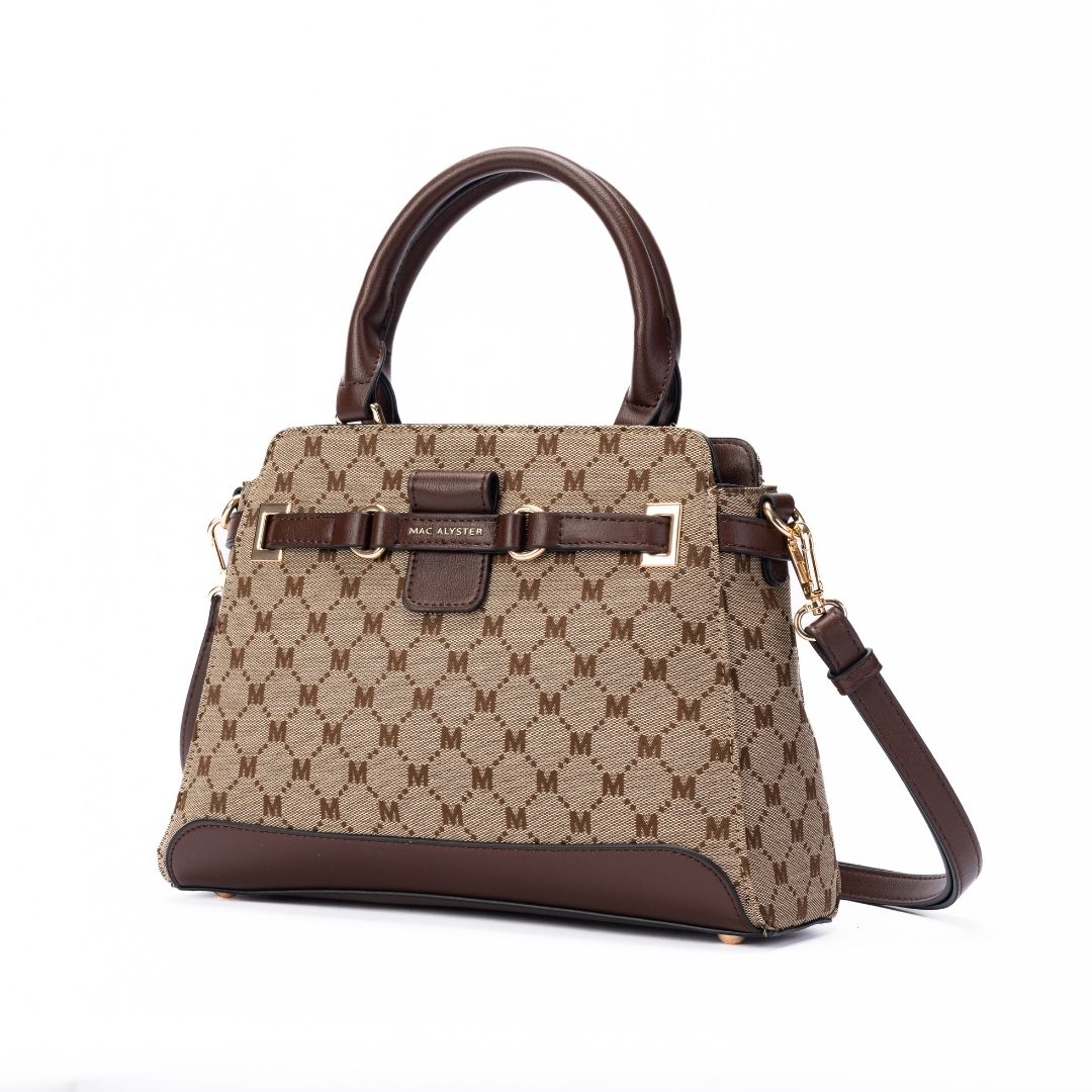 Petit sac porté main - CLEMENCE chocolat de trois-quarts