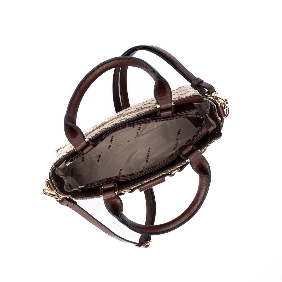 Petit sac porté main - CLEMENCE chocolat de haut
