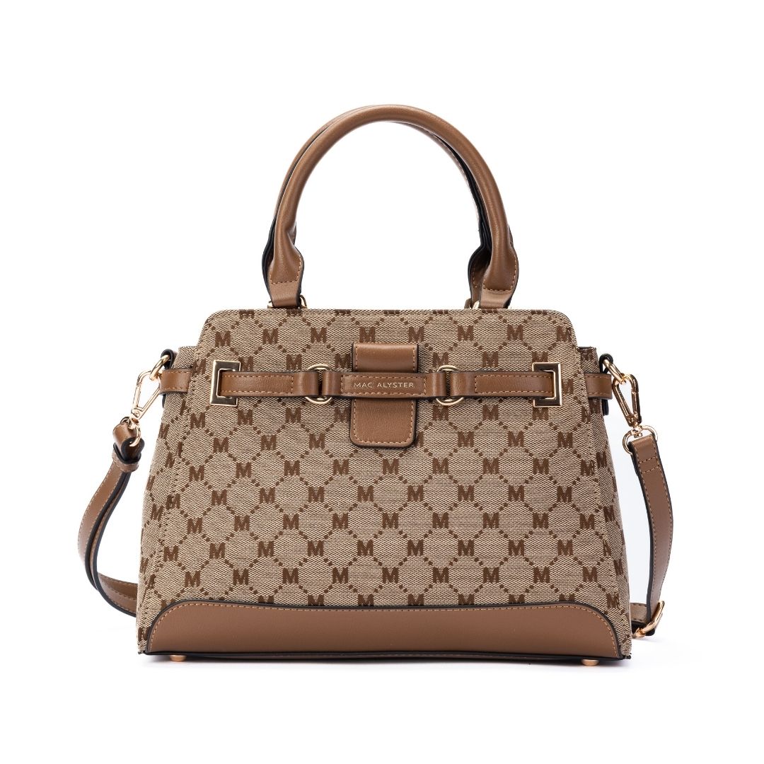 Petit sac porté main - CLEMENCE taupe de face