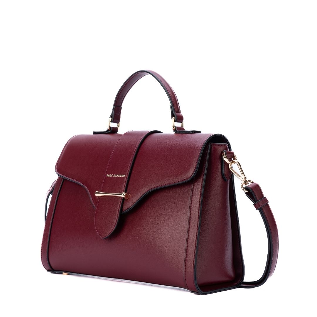 Sac porté main - DESINVOLTE burgundy de trois-quarts