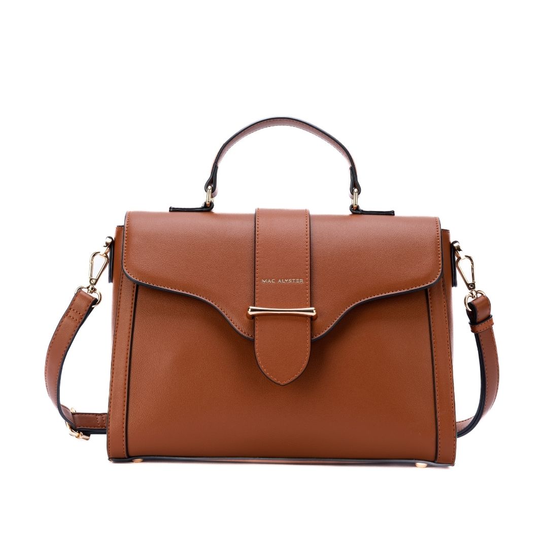 Sac porté main - DESINVOLTE cognac de face