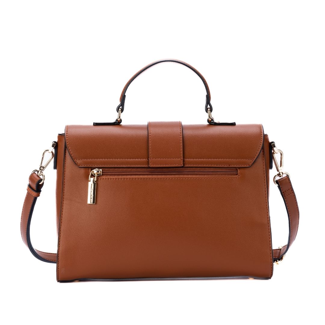 Sac porté main - DESINVOLTE cognac de dos