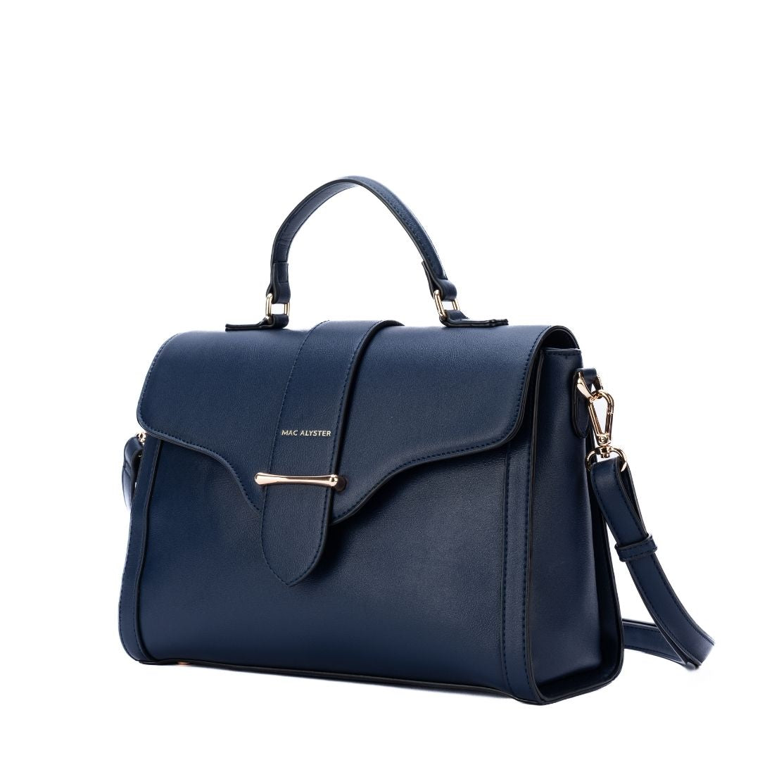 Sac porté main - DESINVOLTE marine de trois-quarts