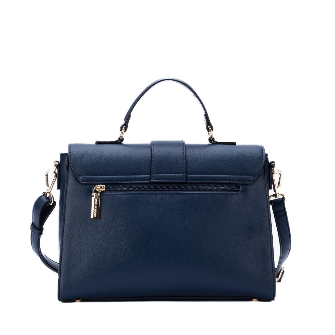 Sac porté main - DESINVOLTE marine de dos